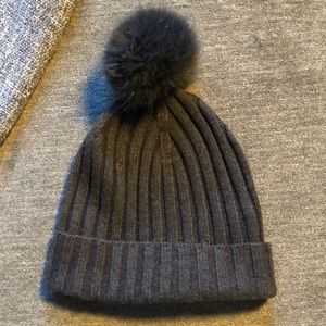 Charcoal women’s Pom beanies from Banana Republic